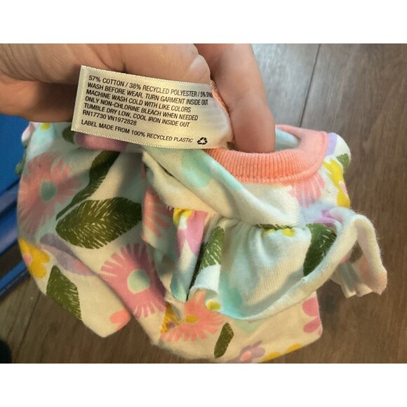 cat & jack short sleeve one piece floral baby girls nwt 0-3 months romper - Picture 2 of 5